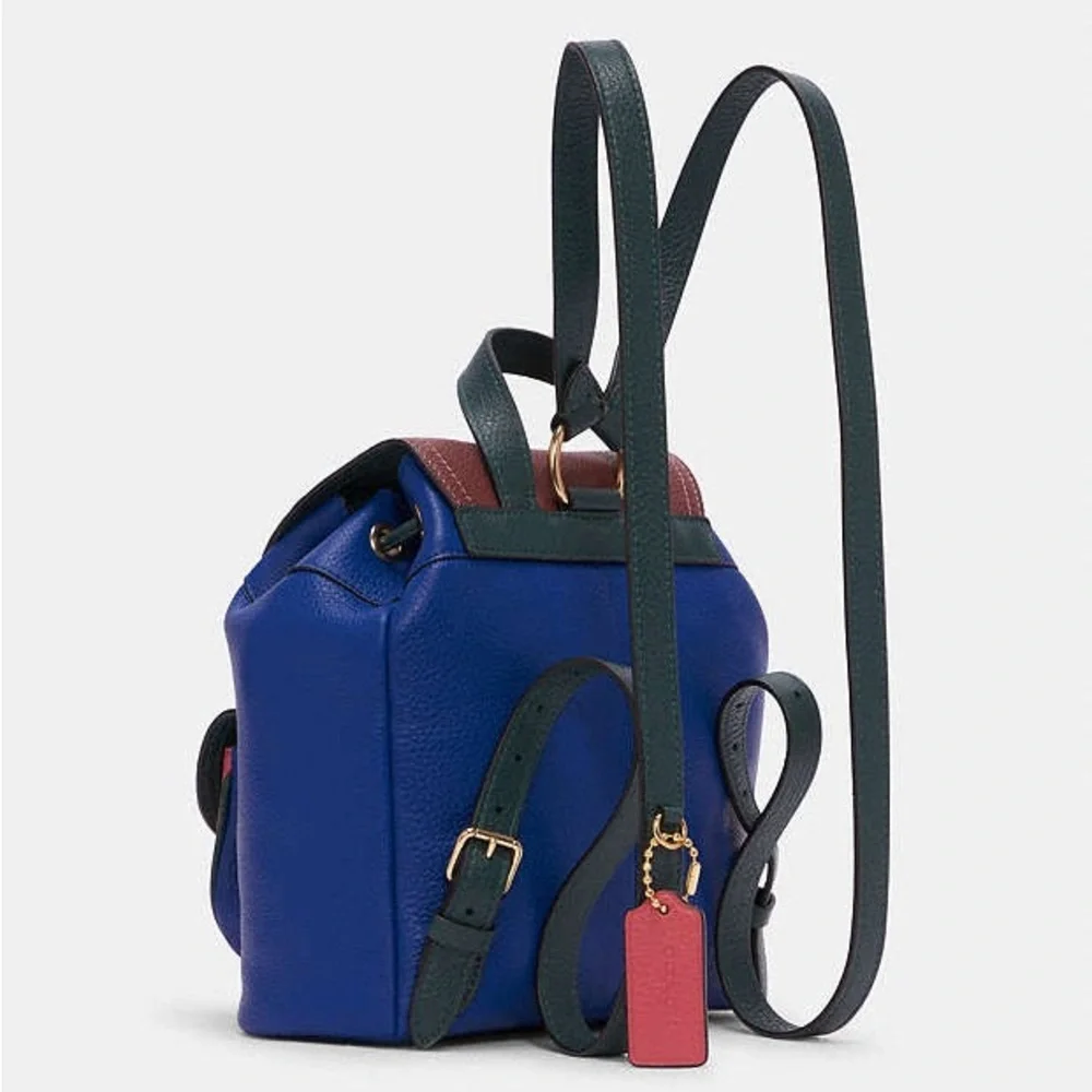 NWOT Coach Pennie Backpack 22” Colorblock Sport Blue Multi - Picture 2 of 13